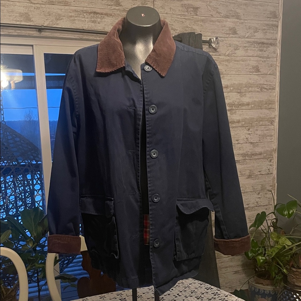 Men's Classic Navy and Brown Jacket vintage